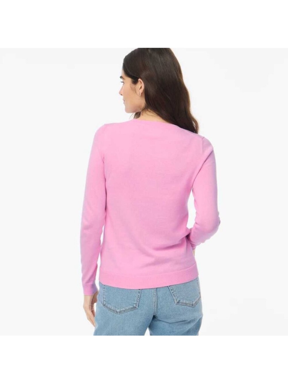 J.Crew‎ Teddie Pink Red Heart Intarsia Cotton Crewneck Sweater Size Medium NWT - Picture 2 of 8
